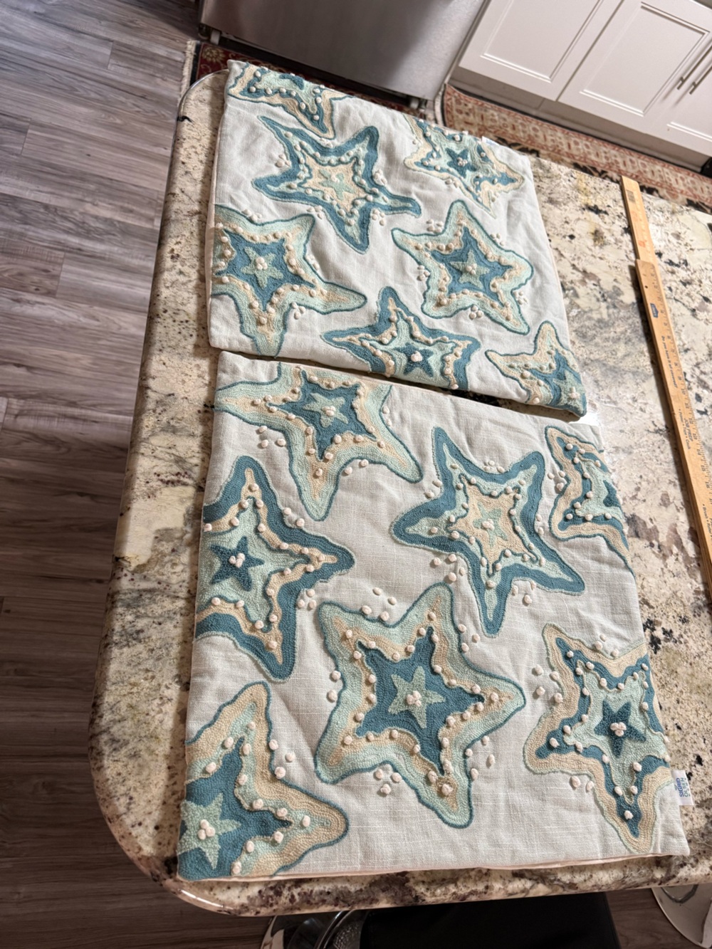 2 Sigrid Olsen Home Coastal Starfish Embroidered Throw Pillow Covers Nautical
